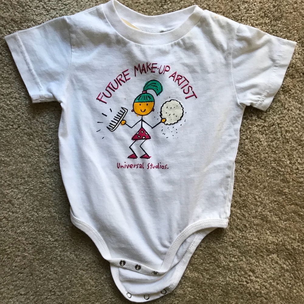 VINTAGE 90s NWT Baby Girls UNIVERSAL STUDIOS Onesie Size 18 MO. As-Is